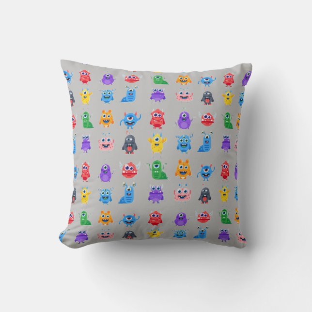 Coussin Monstres de dessins animés mignons (Recto)