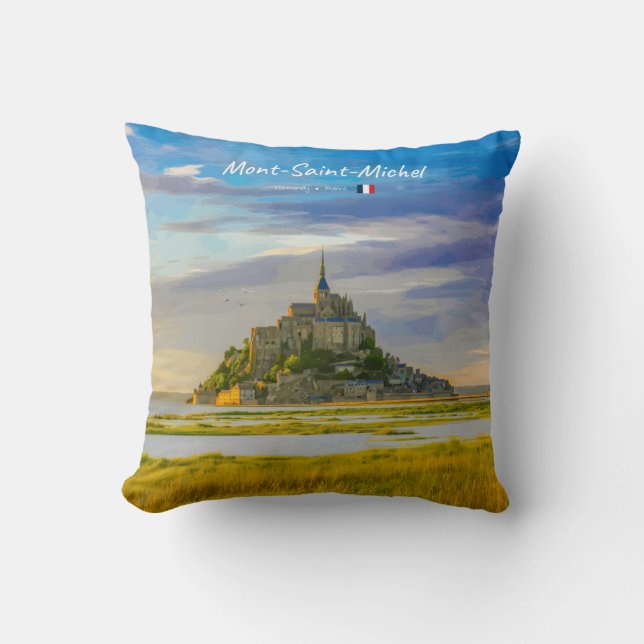Coussin Mont-Saint-Michel, France - Abbaye médiévale (Recto)