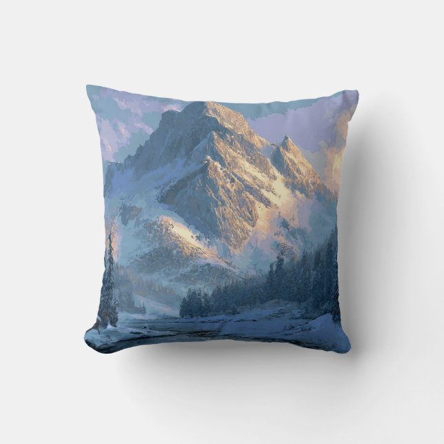 Coussin Montagne enneigée (Recto)