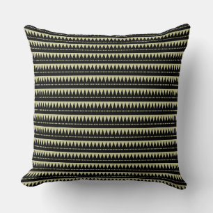 Coussin Montagnes Aztec - Noir sur lumière Khaki