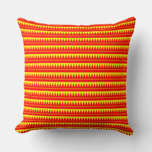 Coussin Montagnes Aztèques - Rouge avec Jaune