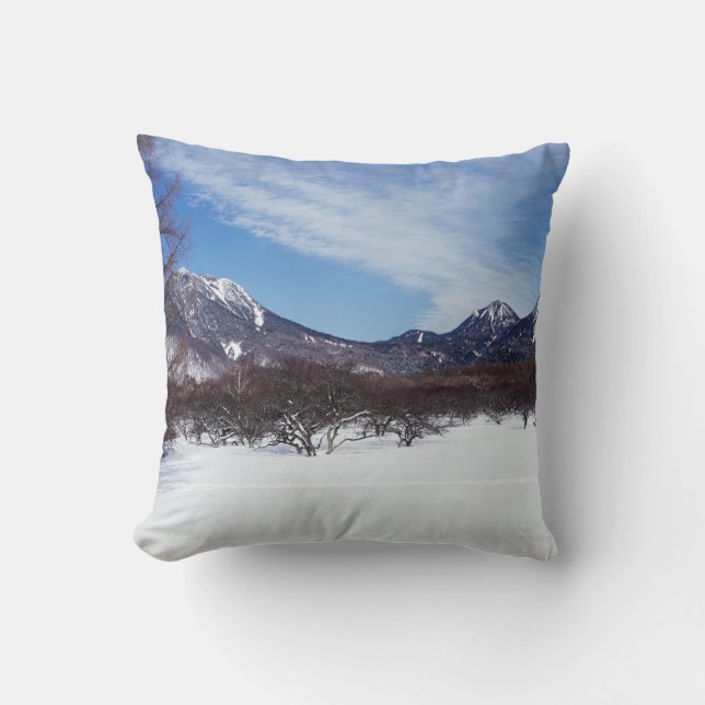 Coussin Montagnes d'hiver (Recto)