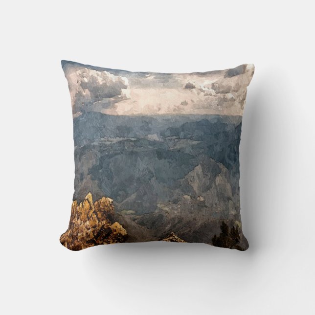 Coussin Montagnes et nuages (Recto)