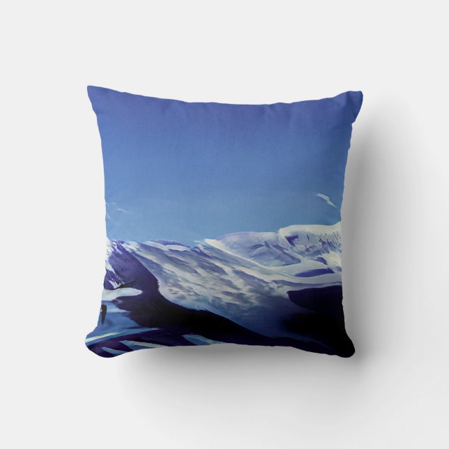 Coussin Montagnes neigeuses, panorama hivernal (Recto)