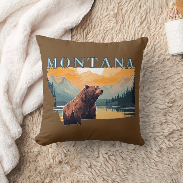 Coussin Montagnes Ours du Montana (Couverture)