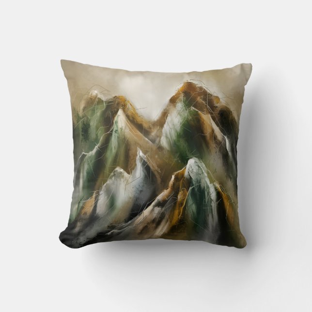 Coussin Montagnes peintes  (Recto)