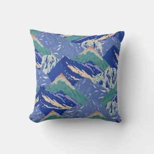 Coussin Montagnes vintages paysage sans couture motif. Som