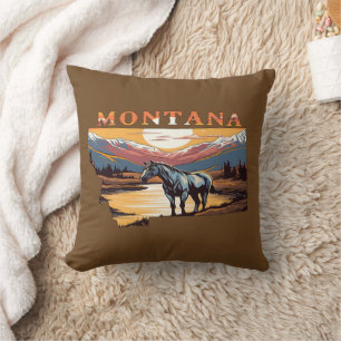 Coussin Montana Outline Chevaux sauvages