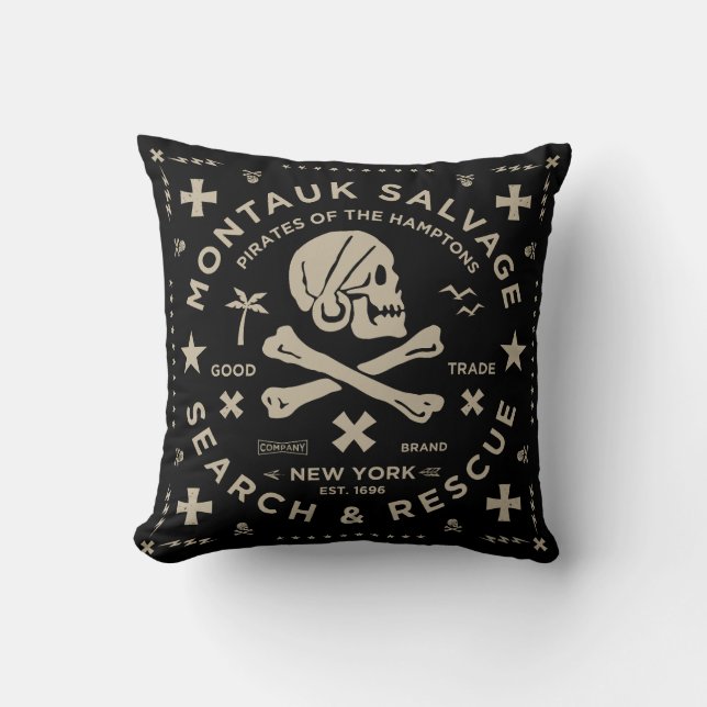 Coussin Montauk Salvage Co. Throw Pillow 4 (Recto)