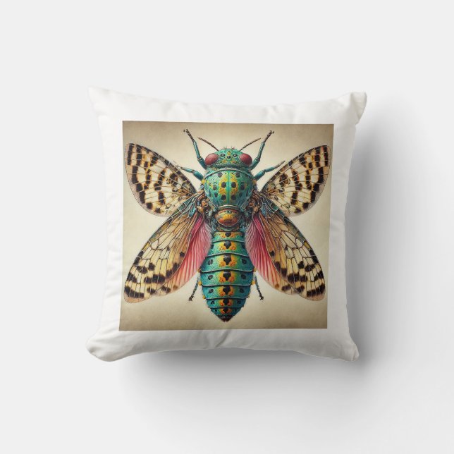 Coussin Monteithius Insect 060924IREF238 - Watercolor (Recto)
