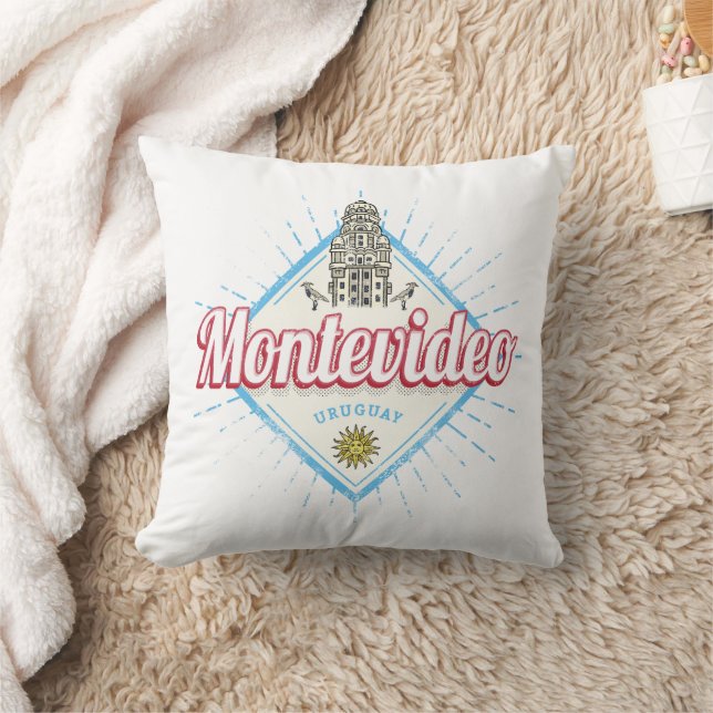 Coussin Montevideo City Uruguay Palacio Salvo Souvenir (Couverture)
