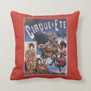 Coussin Montgolfière et affiche japonaise de dames