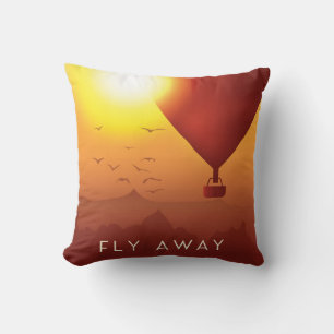 Coussin Montgolfière Fly Away ciel du soir