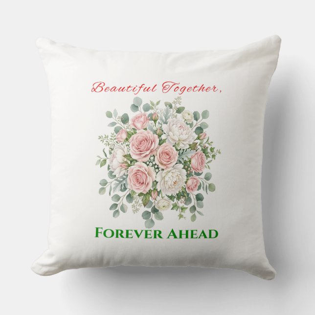Coussin Montre de mariage florale élégante (Recto)