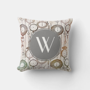 Coussin Montres de poche Vintage Whimsical - Personnalisée