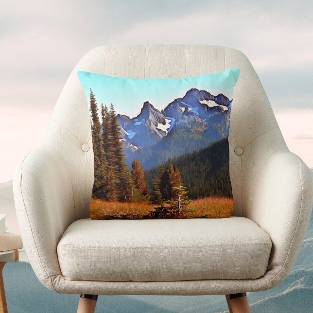 Coussin Monts Cascade au soleil d'or (Créateur téléchargé)