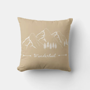 Coussin Monts Wanderlust Illustration