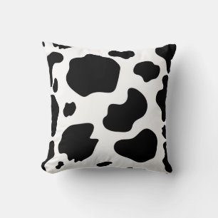 Coussin Moo Cow Spots Imprimer Black & White Rustic Farm