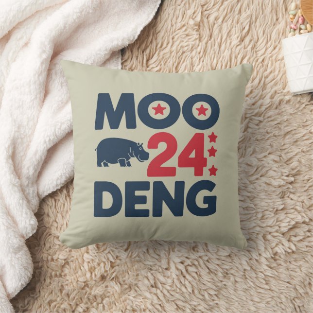 Coussin Moo Deng 2024 Moo Deng Moo Deng Bébé Hippopotame M (Couverture)