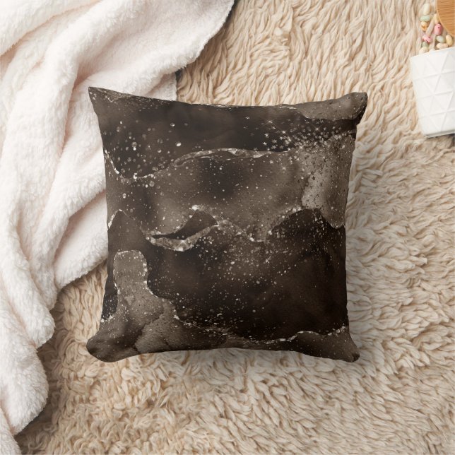 Coussin Moody Agate | Café Brown bronze doré Taupe (Couverture)