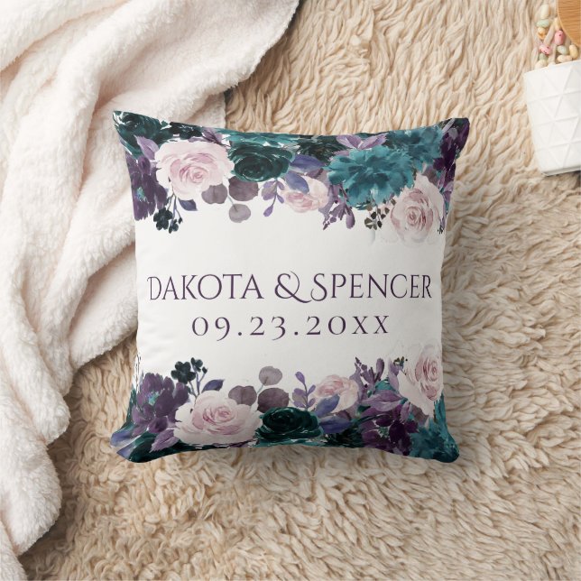 Coussin Moody Boho | Mariage floral mauve d'aubergine (Couverture)