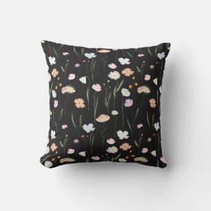 Coussin Moody Fleur sauvage Black Floral