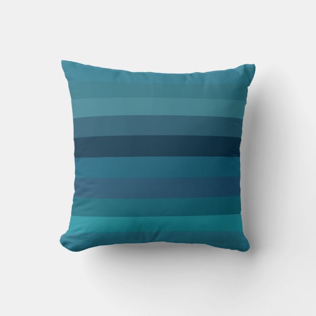 Coussin Moody Teal & Navy Stripes (Recto)