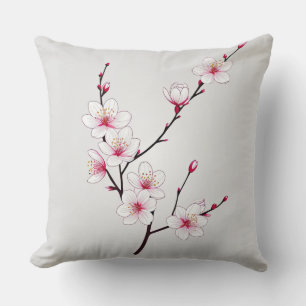 Coussin Moody Violet Floral Art - Dark Romantic Botanical