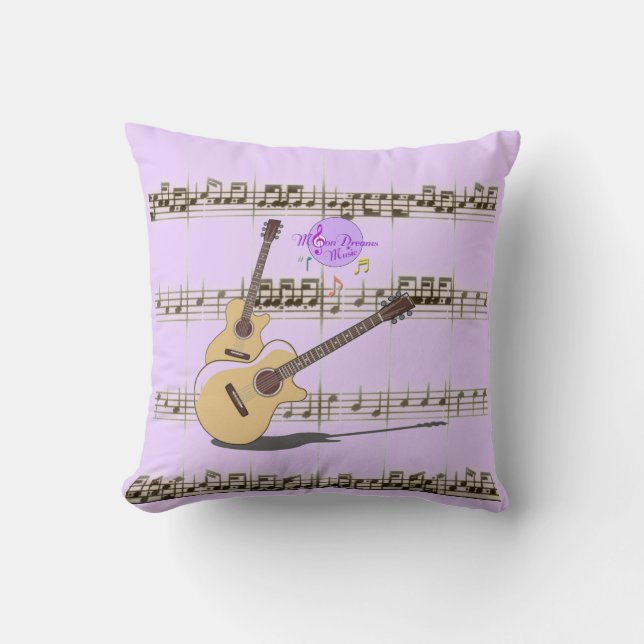 Coussin MoonDreams Musique Guitare Riffs Violet Jeu d'orei (Recto)