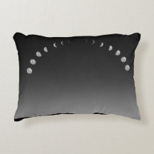 Coussin moonphase, blanc noir gris rectangulaire