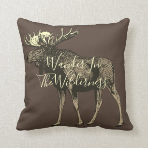 Coussin Moose Walking Wilderness
