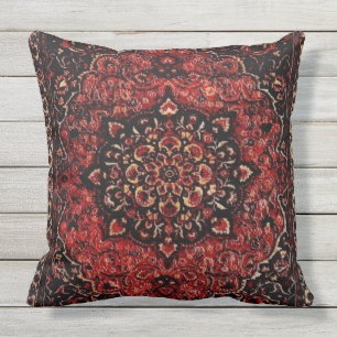 Coussin Moquette persane - rouge