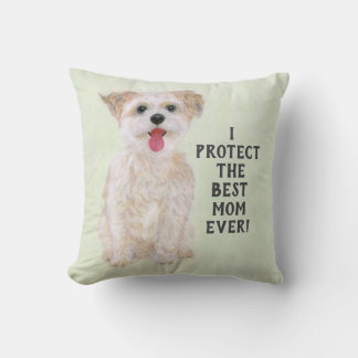 Coussin Morkie Guard Dog Small Throw Pillow