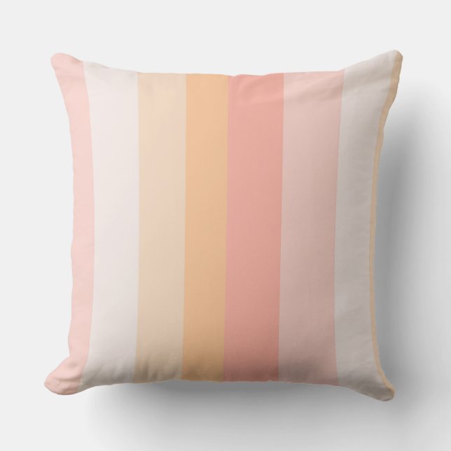 Coussin Morning Dew rayures rose et jaune (Recto)