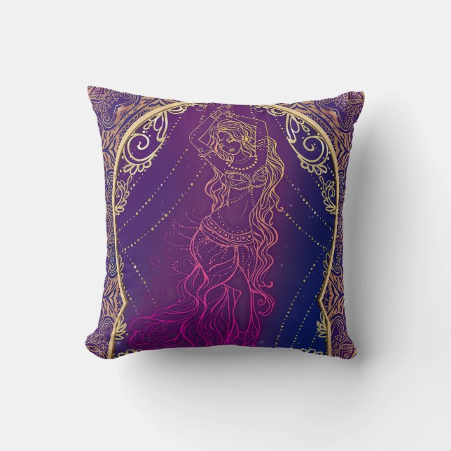 Coussin Moroccan Arabian de danse du ventre glamour violet (Recto)