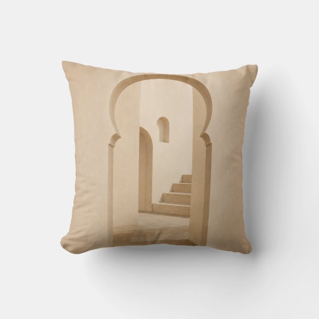 Coussin Moroccan Arch Decorative Throw Pillow | Minimalist (Recto)