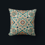 Coussin Moroccan Mosaic Pattern<br><div class="desc">Transport yourself to sun-drenched Mediterranean courtyards with this exquisite Moroccan-inspired tile pattern that radiates timeless elegance and vibrant energy. Intricate geometric stars,  floral medallions,  and swirling arabesques interlock in rich turquoise,  deep teal,  warm terracotta red,  and creamy ivory,  with subtle distressed textures evoking authentic zellige craftsmanship.</div>
