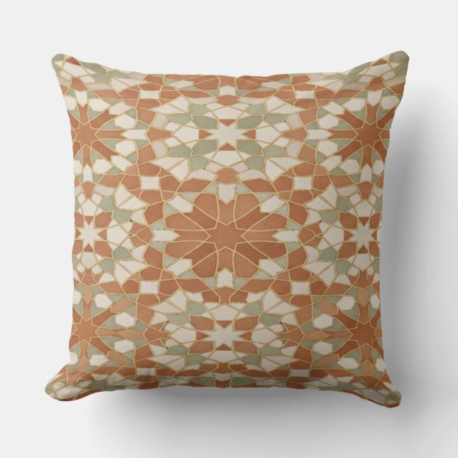 Coussin Moroccan Zellige Mosaic Throw Pillow (Recto)
