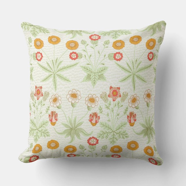 Coussin Morris Daisy, Modèle Floral Victorien Classique (Recto)