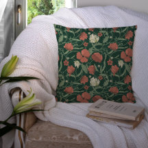 Morris Garden Green & Red Floral