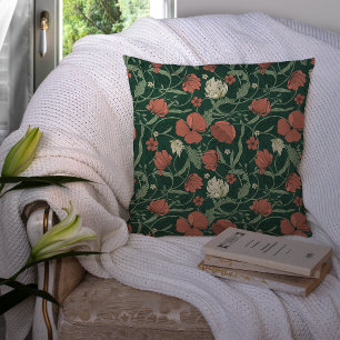 Coussin Morris Garden Green & Red Floral