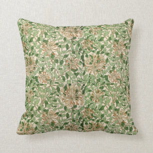 Coussin Morris Honeysuckle Motif Vert Feuilles Vintages