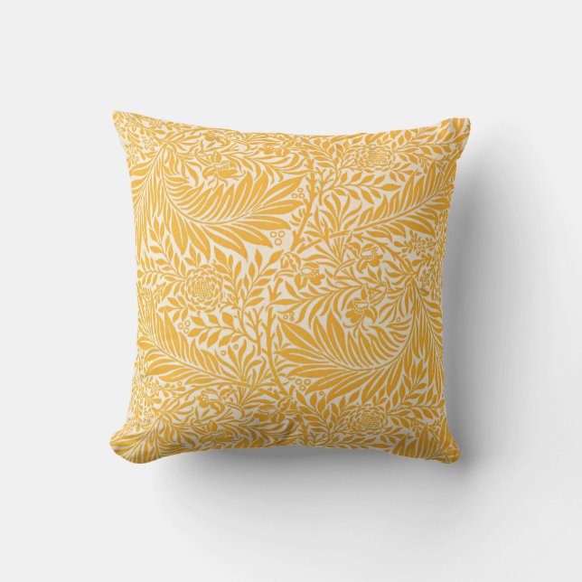 Coussin Morris - Larkspur, jaune doré (Recto)