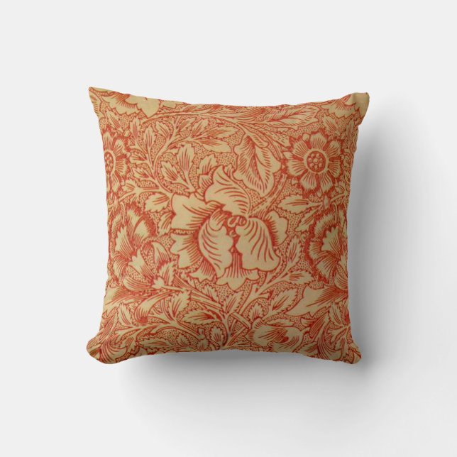 Coussin Morris - Pink et Poppy.motif floral (Recto)