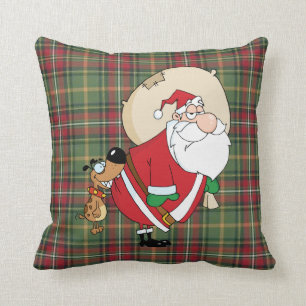 Coussin morsure de chien père Noël