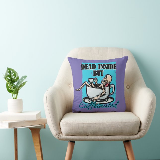 Coussin Mort À L'Intérieur Mais Café Aimant Squelette Aima (Chaise)