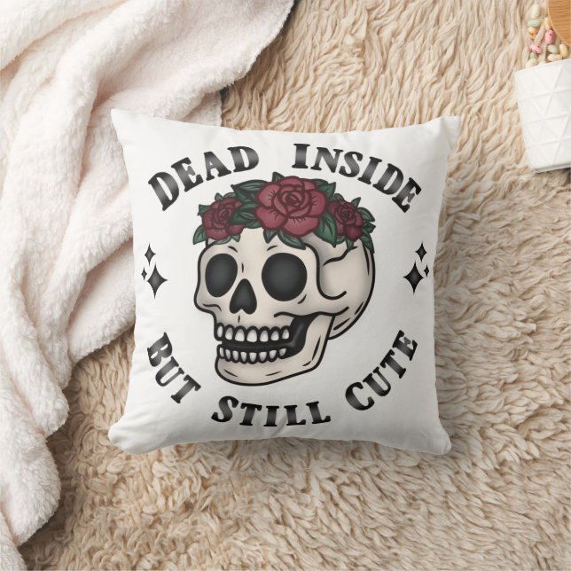 Coussin Mort À L'Intérieur Mais Encore Mignonne Crâne Flor (Couverture)