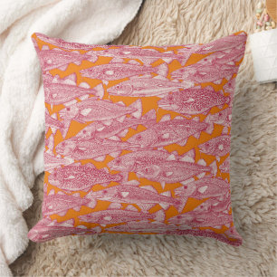 Coussin Morue de l'Atlantique viva magenta satsuma
