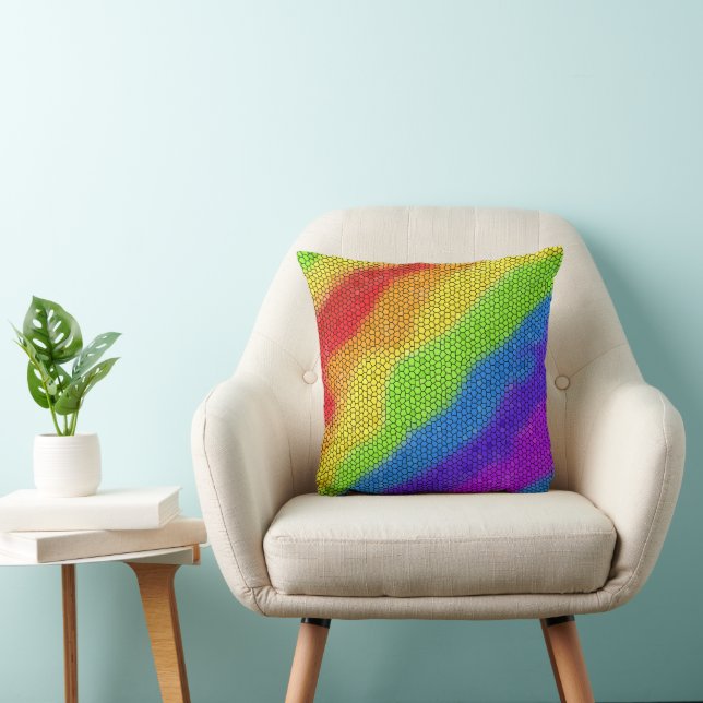 Coussin Mosaic Abstrait Rainbow Design - (Chaise)