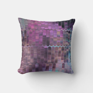 Coussin Mosaïque abstraite brillante multicolore avec bril